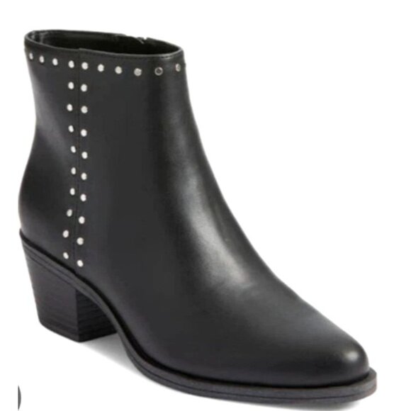 BP Black Ankle Boots With Studded Details & Block Heel Size 10M Women's NWT - Picture 1 of 10